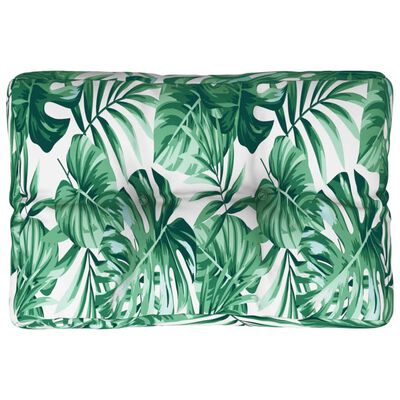 vidaXL Pallet Cushion Leaf Pattern 50x40x12 cm Fabric