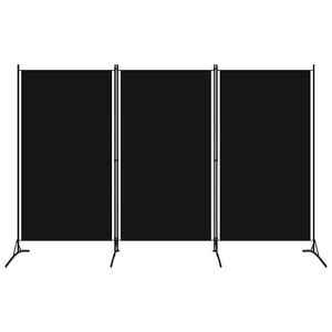 vidaXL 3-Panel Room Divider Black 260x180 cm Fabric