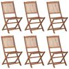 vidaXL Folding Garden Chairs 6 pcs with Cushions Solid Wood Acacia
