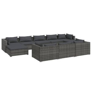 vidaXL Garden Lounge Set | Grey | PE Rattan | Large | Modular