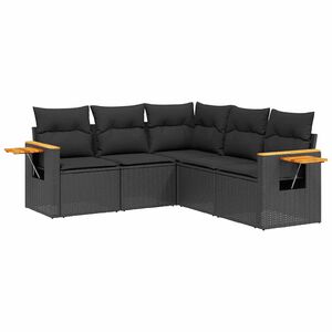vidaXL Garden Sofa Set | Black | PE Rattan | Modular size fits multiple setups