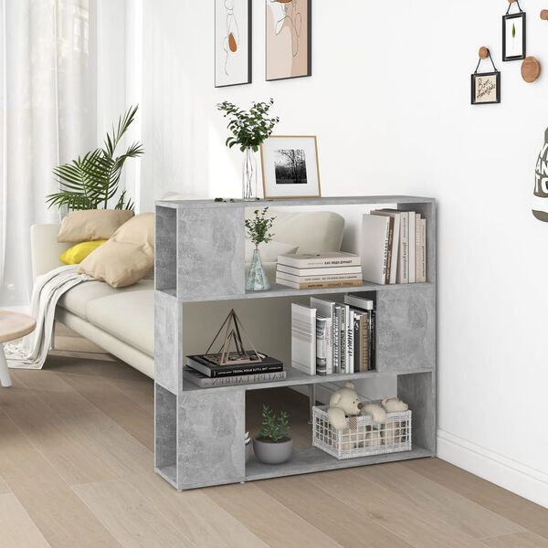 vidaXL Book Cabinet Room Divider Concrete Grey 100x24x94 cm