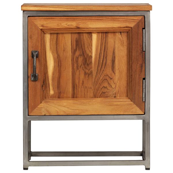 vidaXL Bedside Cabinet Recycled Teak and Steel 40x30x50 cm