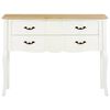 vidaXL Sideboard White and Brown 110x30x85 cm Solid Wood