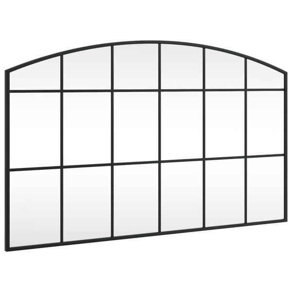 vidaXL Wall Mirror Black 100x60 cm Arch Iron