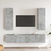 vidaXL 4 Piece TV Cabinet Set Concrete Grey Engineered Wood
