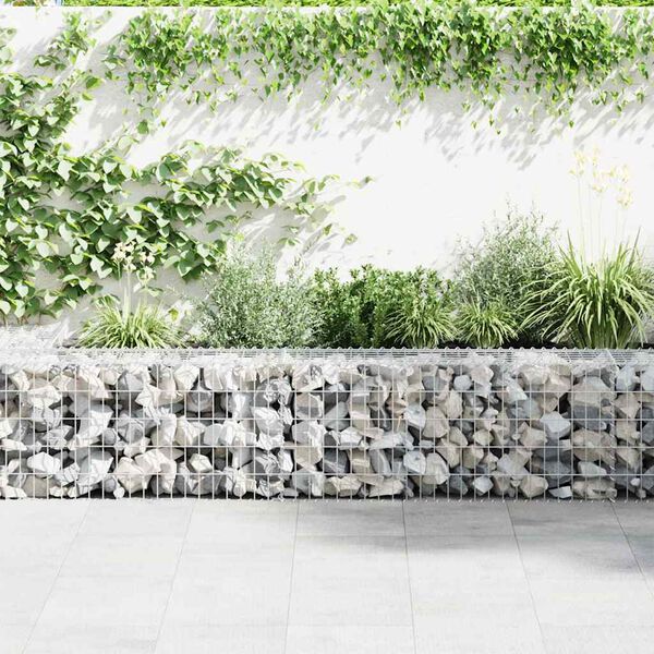 vidaXL Gabion Wall with Covers Galvanised Steel 600x30x50 cm