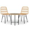 vidaXL 3 Piece Garden Dining Set Poly Rattan