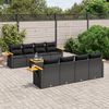 vidaXL 9 Piece Garden Sofa Set with Cushions Black Poly Rattan