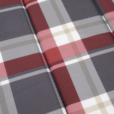 vidaXL Sun Lounger Cushion Red Check Pattern 200x50x3cm Oxford Fabric