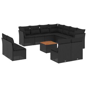 vidaXL Garden Sofa Set | Black