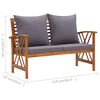 vidaXL 2 Piece Garden Lounge Set with Cushions Solid Acacia Wood