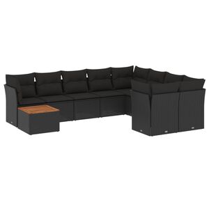 vidaXL Garden Sofa Set | Black | PE rattan | Large | Modular | Garden Sofa Set