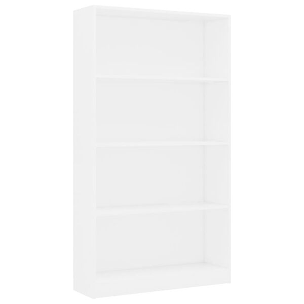 vidaXL 4-Tier Book Cabinet White 80x24x142 cm Engineered Wood