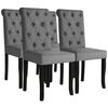 vidaXL Dining Chairs 4 pcs Dark Grey Fabric