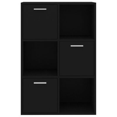 vidaXL Storage Cabinet Black 60x29.5x90 cm Engineered Wood