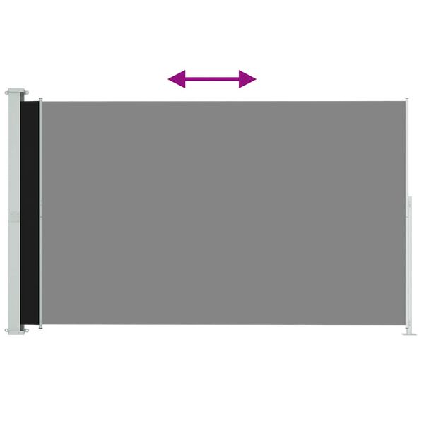 vidaXL Patio Retractable Side Awning 200x300 cm Black