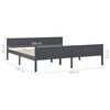 vidaXL Bed Frame without Mattress Solid Pinewood Grey 180x200 cm Super King
