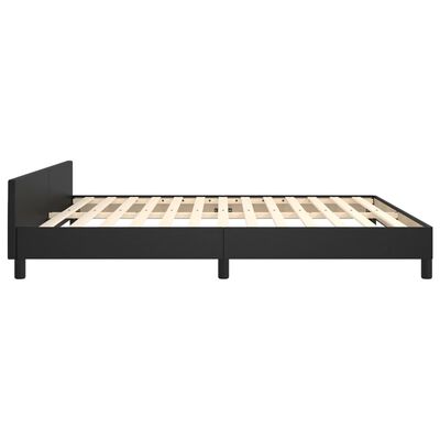 vidaXL Bed Frame with Headboard without Mattress Black 180x200 cm Super King