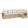 vidaXL 5 Piece Garden Sofa Set with Cushions Beige Poly Rattan