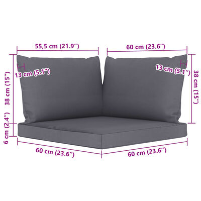 vidaXL 9 Piece Garden Lounge Set with Anthracite Cushions