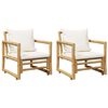 vidaXL Garden Chairs 2 pcs with Cushions and Pillows Bamboo