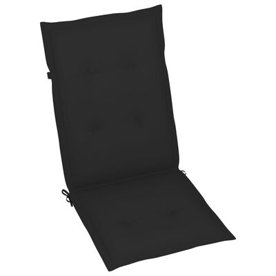 vidaXL Garden Chairs 4 pcs with Black Cushions Solid Teak Wood