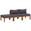 vidaXL 3 Piece Garden Lounge Set with Cushion Solid Acacia Wood