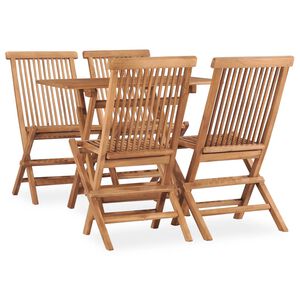 vidaXL Outdoor Dining Set | Teak Natural | Fine Sanded Teak Hardwood | Medium