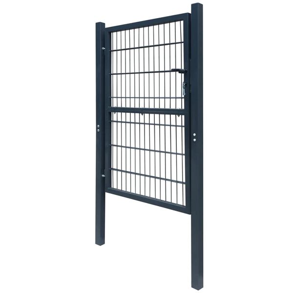 vidaXL 2D Fence Gate (Single) Anthracite Grey 100x160 cm