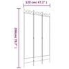 vidaXL 3-Panel Room Divider Black 120x200 cm Fabric