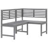 vidaXL Garden Corner Bench Grey 140 cm Solid Acacia Wood