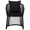 vidaXL 5 Piece Garden Dining Set with Cushions Black