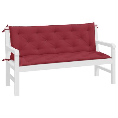 vidaXL Garden Bench Cushions 2 pcs Wine Red 150x50x7cm Oxford Fabric