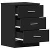 vidaXL Bedside Cabinet Black 38x35x56 cm Engineered Wood