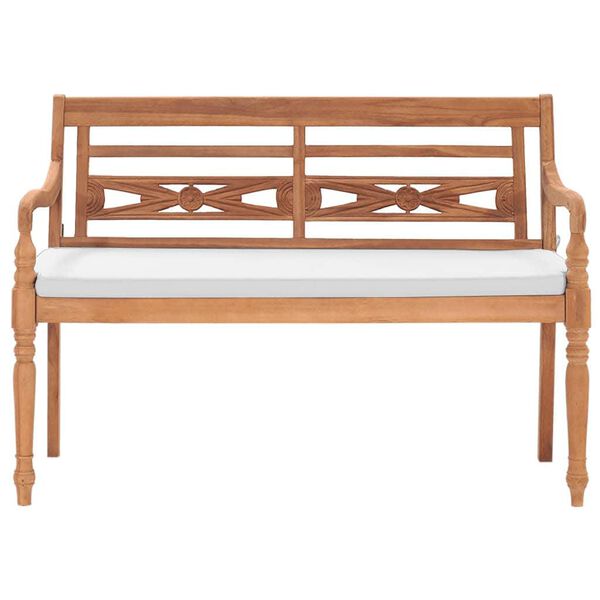 vidaXL Batavia Bench with Cushions 120 cm Teak