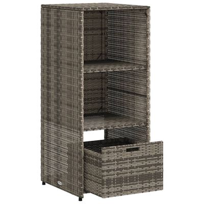 vidaXL Garden Storage Cabinet Grey 50x55x115 cm Poly Rattan
