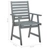 vidaXL Outdoor Dining Chairs with Cushions 3 pcs Solid Acacia Wood