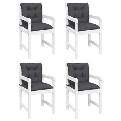 vidaXL Garden Lowback Chair Cushions 4 pcs Anthracite 100x50x7 cm Fabric