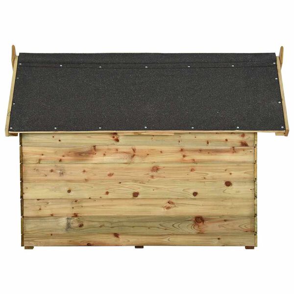 vidaXL Garden Dog House with Opening Roof Impregnated Pinewood