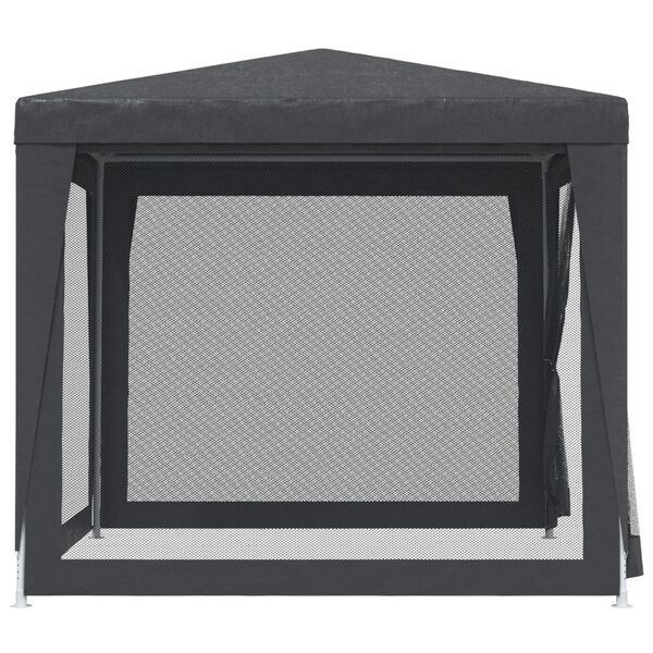 vidaXL Party Tent with 4 Mesh Sidewalls Anthracite 2.5x2.5 m HDPE