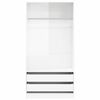 vidaXL Wardrobe High Gloss White 100x50x200 cm Engineered Wood