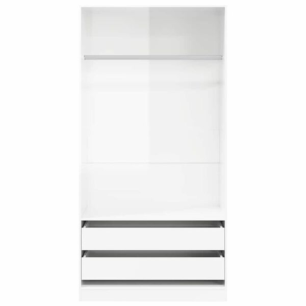 vidaXL Wardrobe High Gloss White 100x50x200 cm Engineered Wood