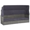 vidaXL Garden Bed with Canopy Grey 205x62 cm Poly Rattan