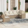 vidaXL 6 Piece Garden Sofa Set with Cushions Beige Poly Rattan