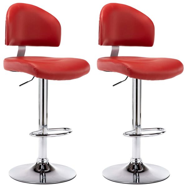 vidaXL Bar Stools 2 pcs Wine Red Faux Leather