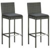 vidaXL 3 Piece Garden Bar Set with Cushions Grey