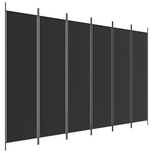 vidaXL 6-Panel Room Divider Black 300x200 cm Fabric