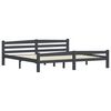 vidaXL Bed Frame without Mattress Dark Grey Solid Pinewood 200x200 cm