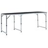 vidaXL Foldable Camping Table Grey Aluminium 180x60 cm